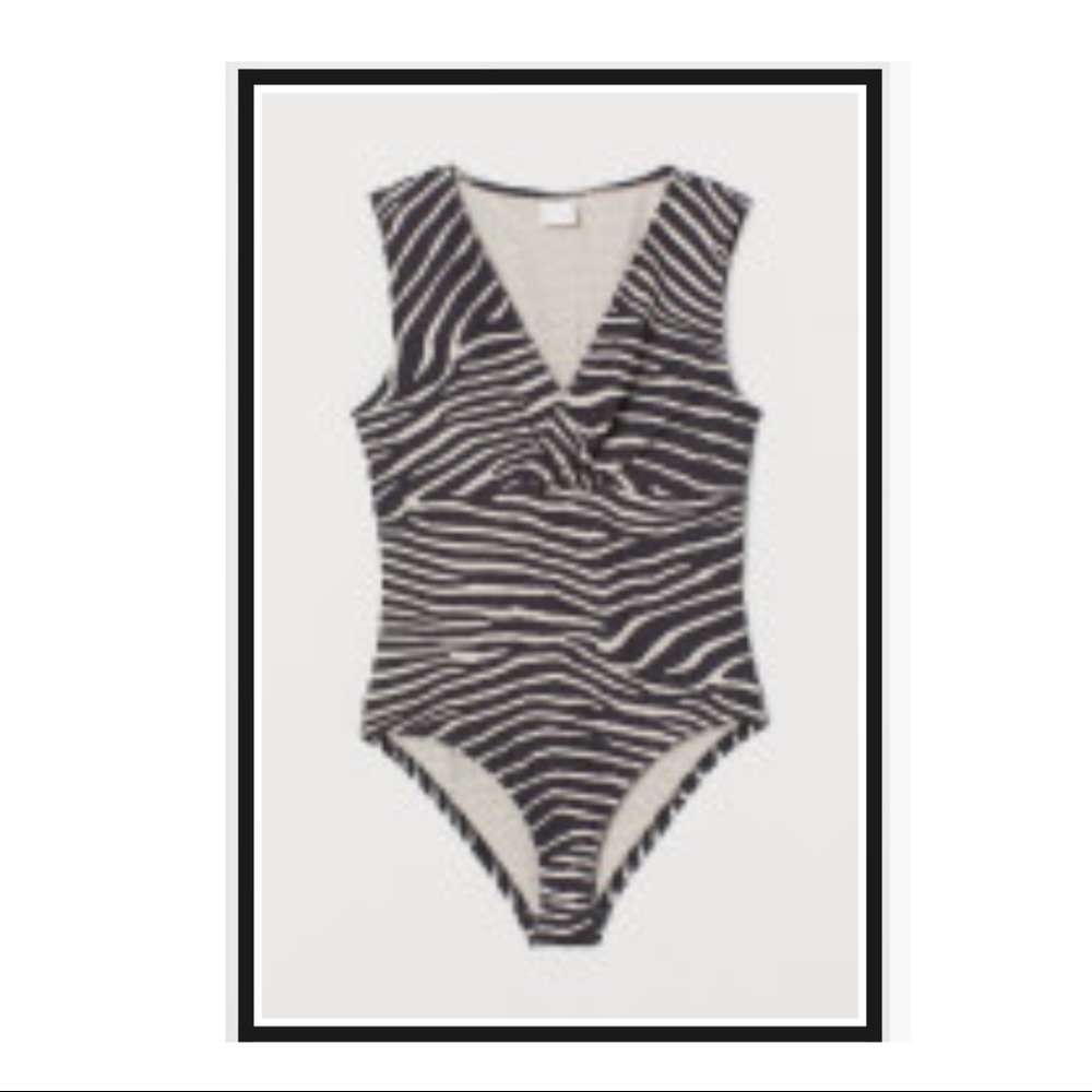 H&M NWT zebra print body suit